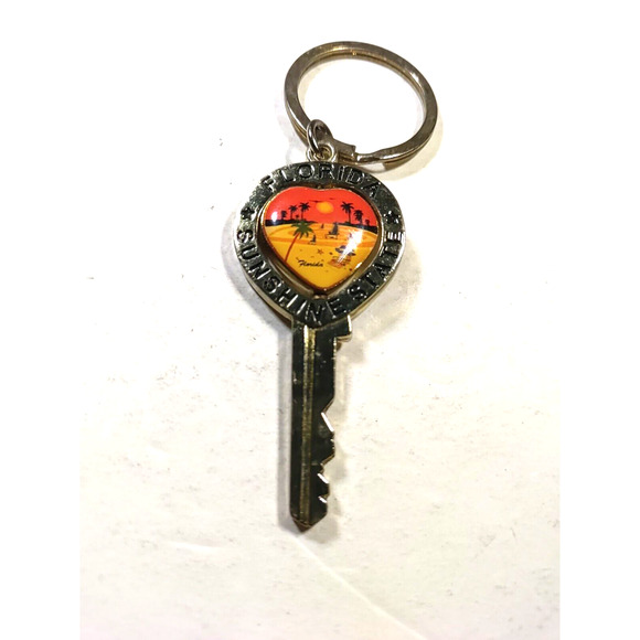 Florida Sunshine State Spinner Key Keychain - Picture 3 of 3